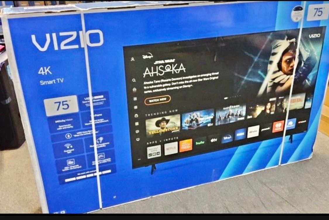 75 Tv $55 Down On Finacing Free Delivery 6 Month Warranty.  75 Vizio Tv Smart 4k Hdtv 
