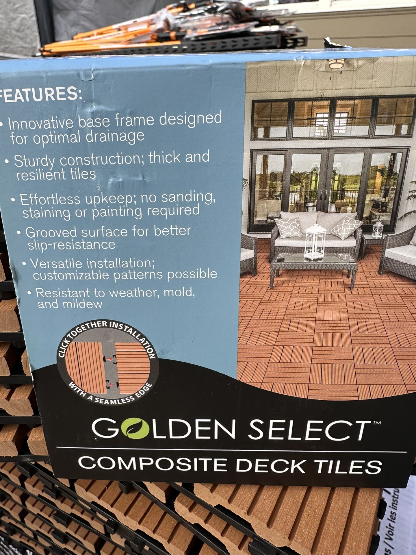 NEW Golden Select Composite Deck Tiles 77sqft