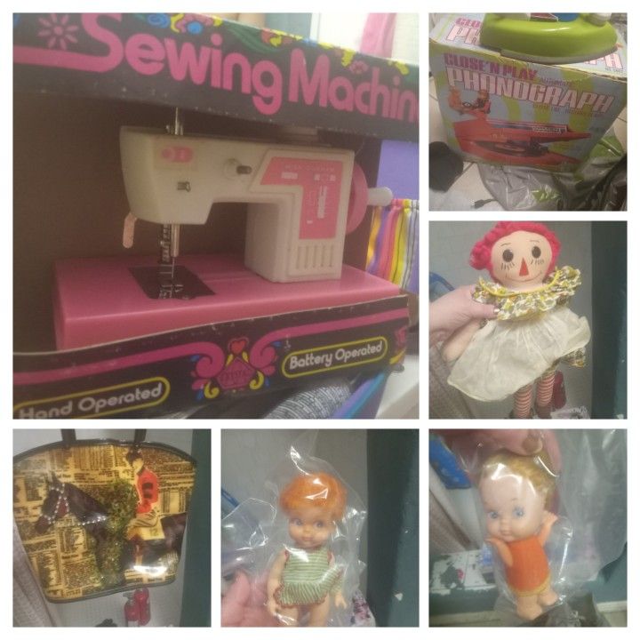 Antique Toys, Antique Child's Record Player & Records