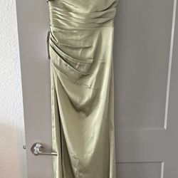 Long Olive Color Formal Dress 