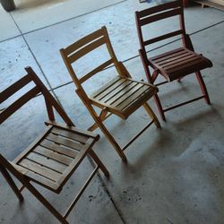 Vintage Wooden Folding Chairs