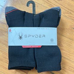 NWT spyder men’s crew socks 6 pairs 