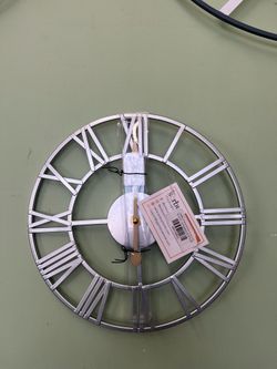Sorbus 12" Metal Wall Clock Roman Numeral - Gray/White