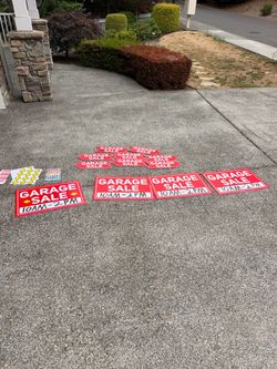 Garage sale signs