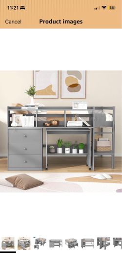 Full Low Loft Storage Bed