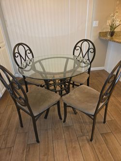 Glass Dining  Table with 4 chairs