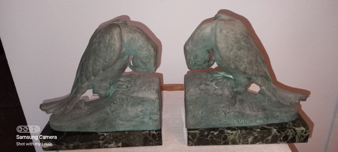 Art Deco Parrot Bookends Paris,France 1920s