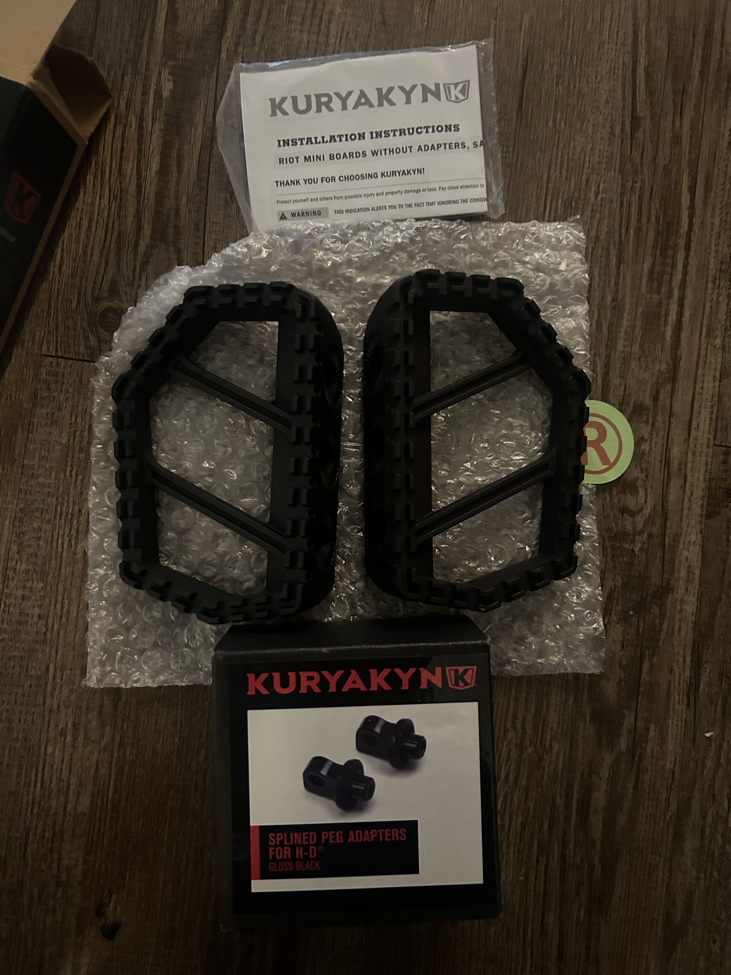 Kuryakyn 3597 Motorcycle Foot Control Component: Riot Mini Board Floorboards With Adapters,