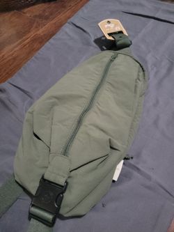 Green Nylon Sling Bag / Fanny Pack
