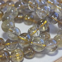 Rutilated Quartz Bracelet: Shine with Golden Light