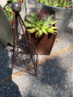 Copper succulent planter and top