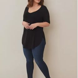 Green V Neck Shirt Torrid Size 4 Torrid