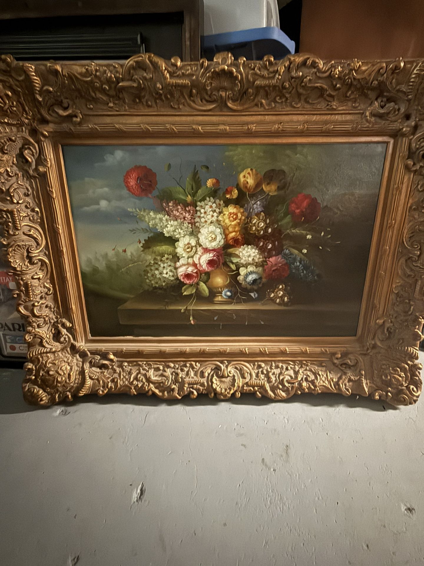 Flower Painting With Gold frame