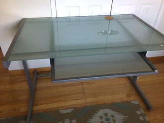 Glass metal desk
