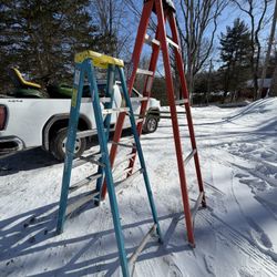 Two Werner Fiberglass Step Letters, 6 Foot And 8 Foot