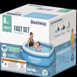 Bestway Fast Set Inflatable Above Ground Pool | 6' x 20" Round