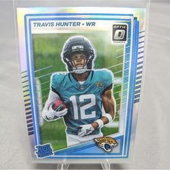 2025 Donruss Optic TRAVIS HUNTER Rated Rookie RC Silver HOLO Prizm #201 Jaguars