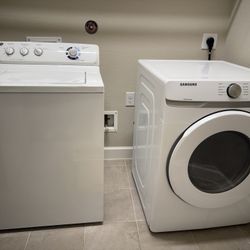 Washer and dryer set.