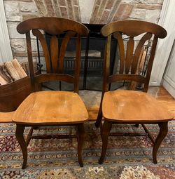 Pair of Solid Wood Dining Chairs