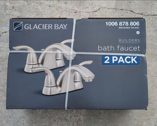 Glacier Bay
Builders 4 in. Centerset Double Handle Low-Arc Bathroom Faucet in Brushed Nickel (2-Pack).$40... pickup only... brand new..
