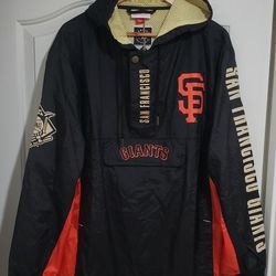 San Francisco Giants MLB Mitchell & Ness Windbreaker Anorak Jacket Men's Size Large Brand New Authentic 