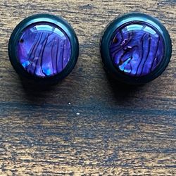 Q-Parts Purple and Green Abalone Guitar Knobs