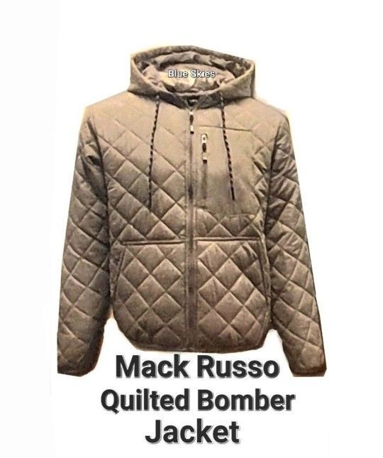 New! Mack Russo Quilted Bomber Hoodie Jacket Size XXL