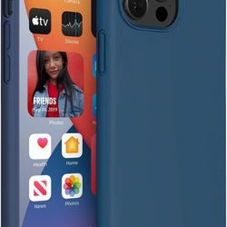 iPhone 12/12 Pro Case 6.1 inch(2021),Liquid Silicone Gel Rubber Full Body Protection Shockproof Drop Protection Case (Blue)