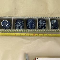 Kiuomizu Ware Tea/sake Cup Set From Kyoto