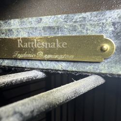 1905 Copyrighted Frederick Remington Rattlesnake Bronze Statue With Marble Base 23 Inches High With Base Autographed by Frederick Remington