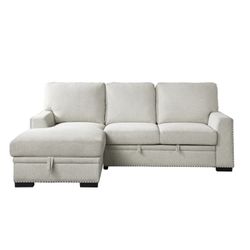 Morelia Beige Storage Sleeper Sofa Chaise -$39 Down