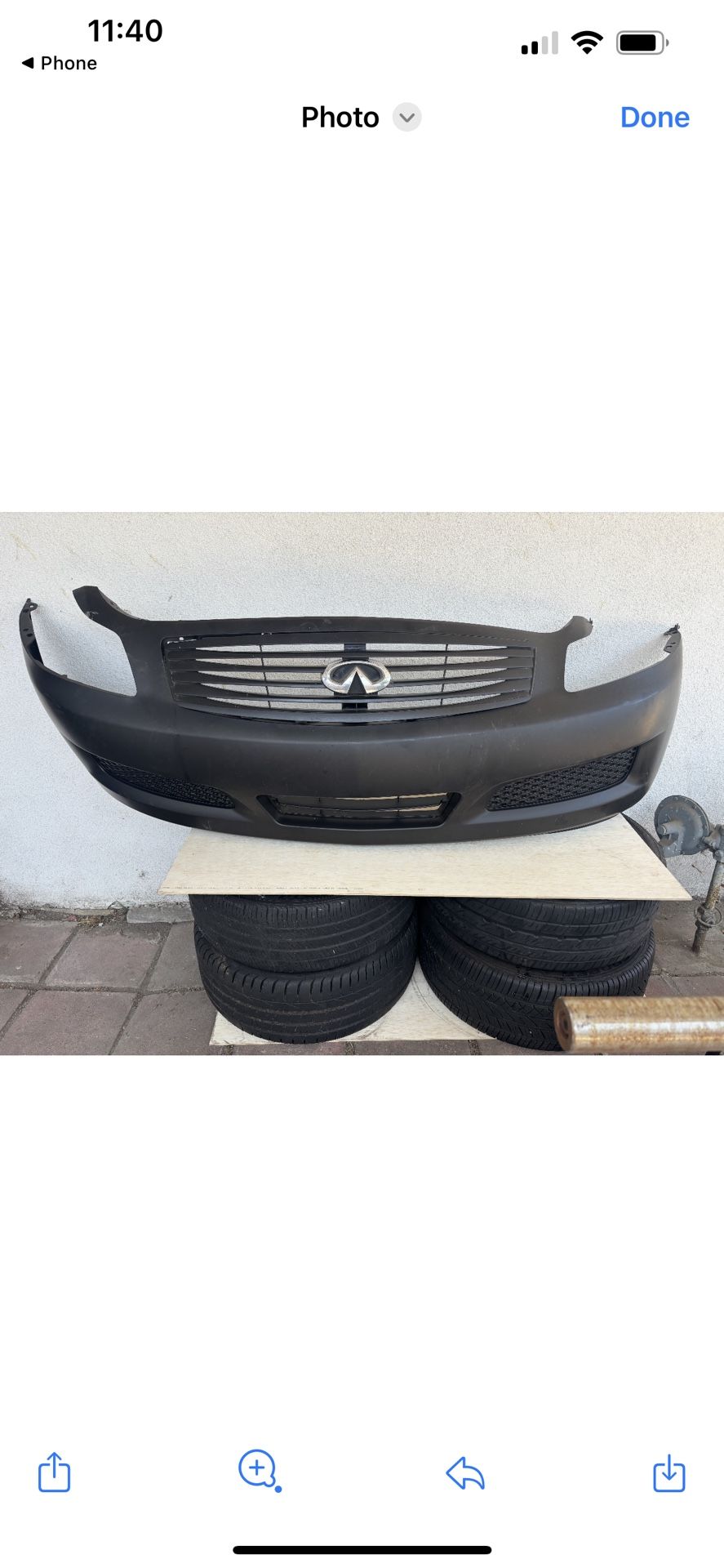 2009 INFINITY G37 FRONT BUMPER AND GRILL