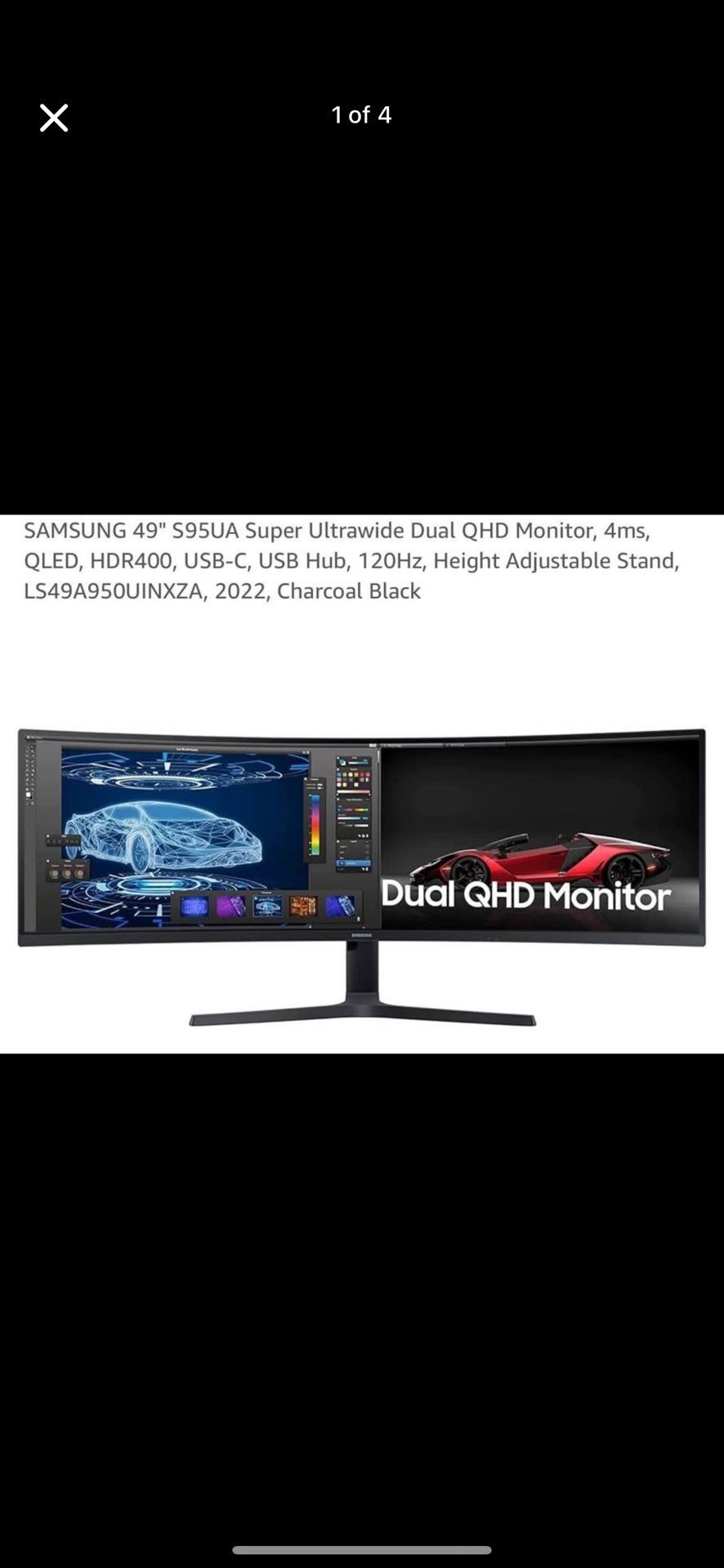 Samsung 49” Business Curved Ultrawide Dual QHD Computer Monitor, USB-C, DisplayPort, HDMI, 120Hz, VESA DisplayHDR 400, Built-in Speakers, Height Adjus