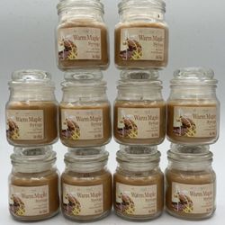 Seasonal Scents Lot of 10 Warm Maple Syrup Soy Blend Scented Candle 3 oz. 85g Each.