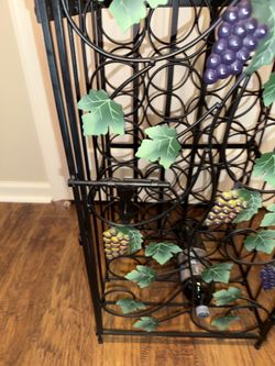 ANTIQUE VINTAGE STYLE WROUGHT IRON LOCKING WINE RACK