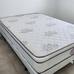 New Queen Mattress And  Box Spring 2pc Bed Frame Is Not Included 