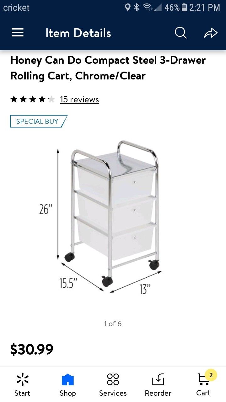 Honey can do 3 drawer rolling cart