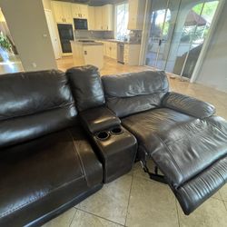 Large Leather Recliner Couch
