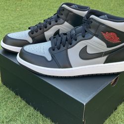 Jordan 1 Mid Shadow Red Multiple Sizes 