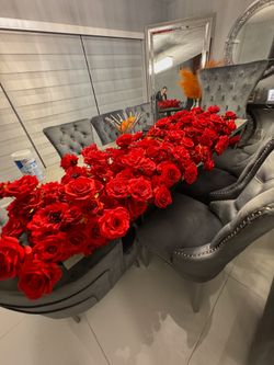 Artificial Red Flower Runner