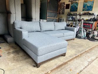Grey sectional couch sofa