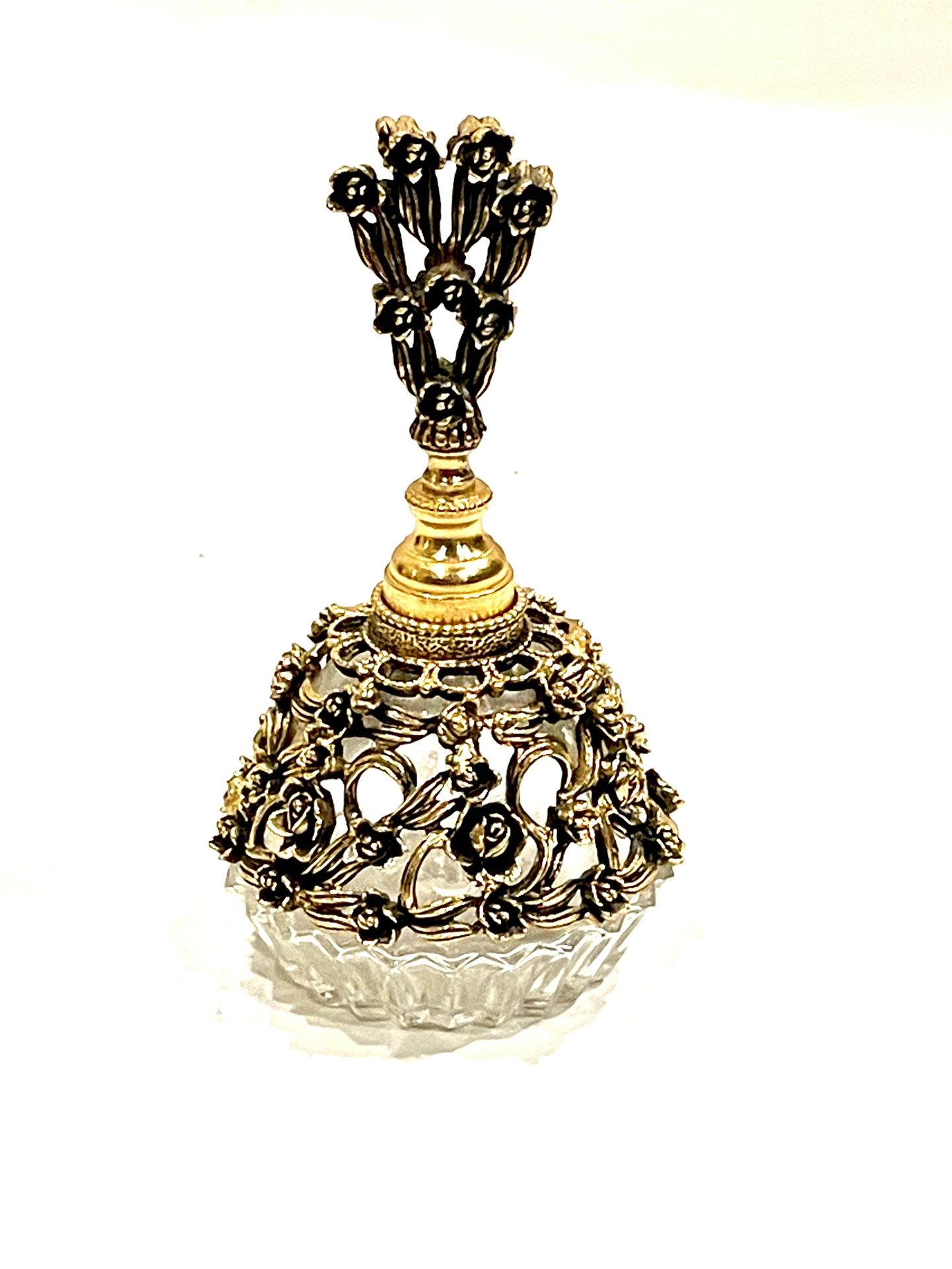 Vintage Gilt Floral Perfume Bottle