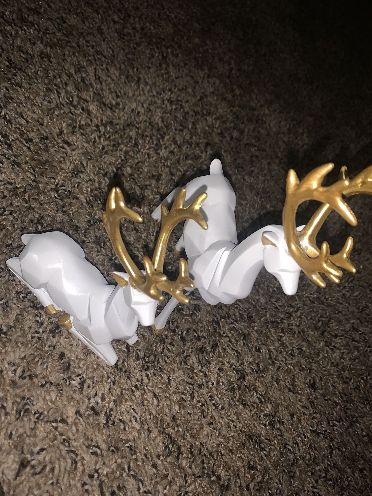 Carved Elk Statue 2pcs ( Ornament ) 