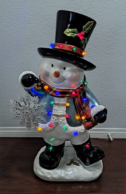 Kringle Express 36" Resin Illuminated Snowman Indoor/Outdoor Christmas Decor