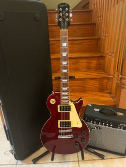 Epiphone Les Paul Standard (Made In Korea) w/ Hardshell Case, Fender Amp