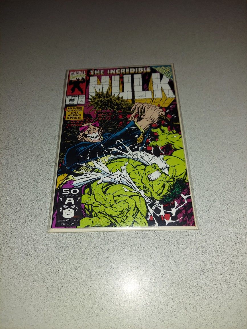 1991 THE INCREDIBLE HULK #385 COMIC BAGGED AND BOARDED