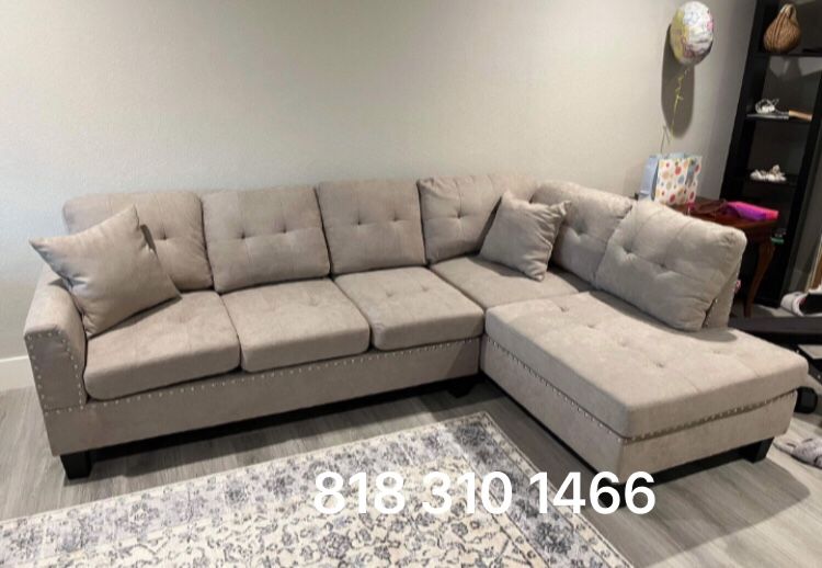 2-pc Sectional Sofa Mushroom Color for Sale in Los Angeles, CA - OfferUp