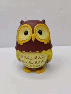 Owl jar piggy bank hidden treasure chest