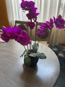 Artificial Purple Orchid Arrangement in Pot