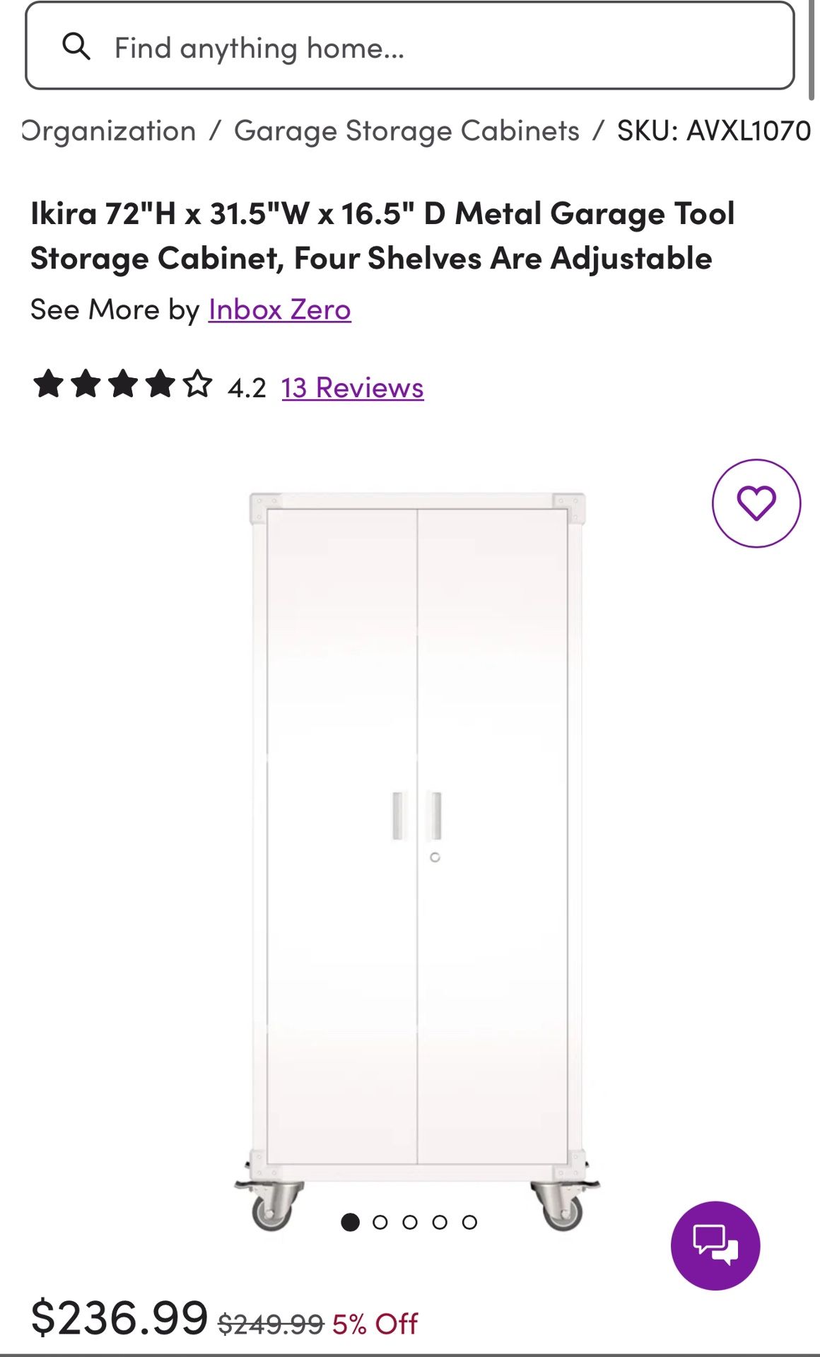 Metal White Cabinet